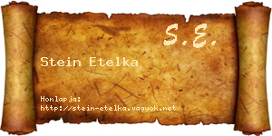 Stein Etelka névjegykártya